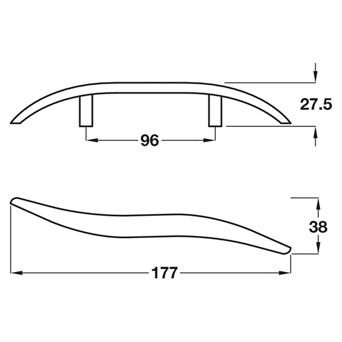 SILAS PULL HANDLE 96HC ZA/PCP