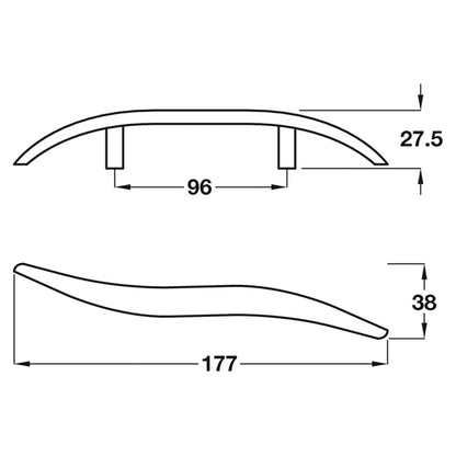 SILAS PULL HANDLE 96HC ZA/MNI