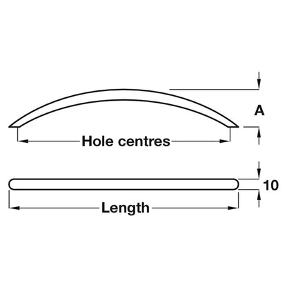 BOW HANDLE 128HC 151x10x30 ST/PBR