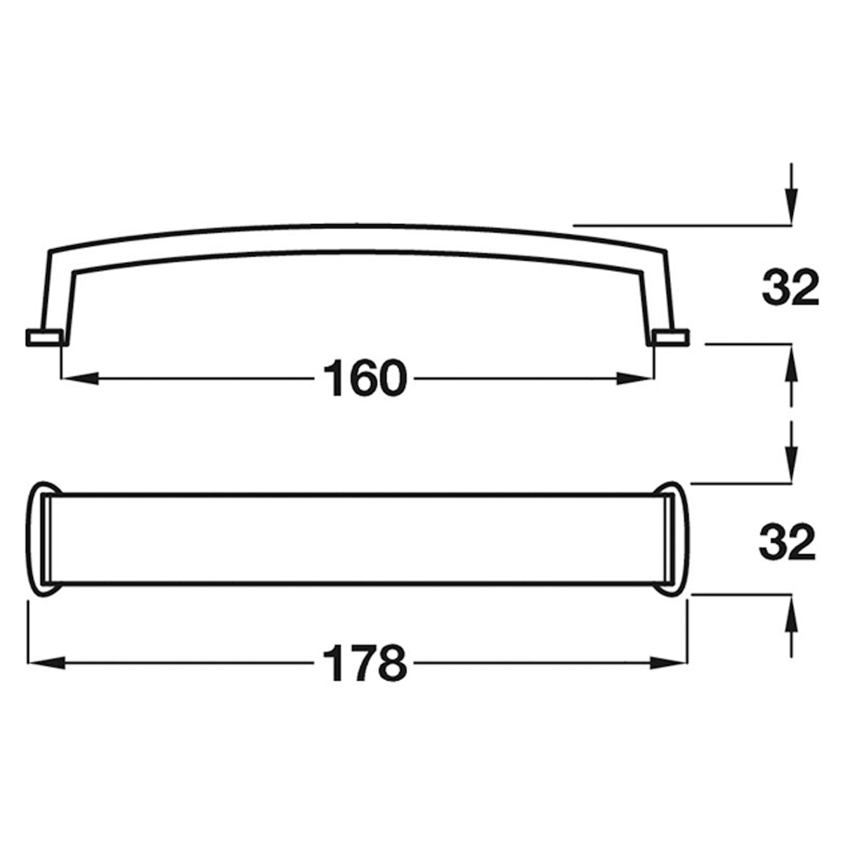 LEOPOLD D HANDLE 160HC ALU/SSE