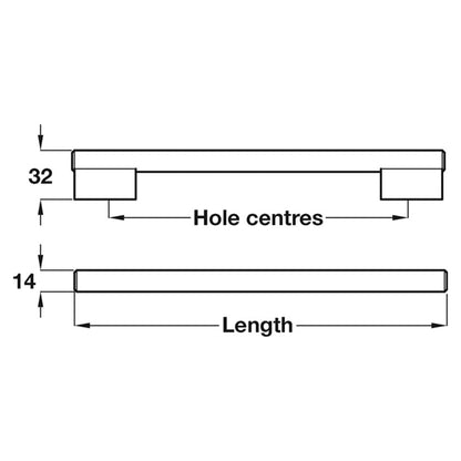 LAUREL BAR HANDLE 160HC ZA/BNI