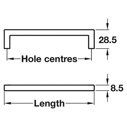 U PULL HANDLE 128HC ZA/BBR