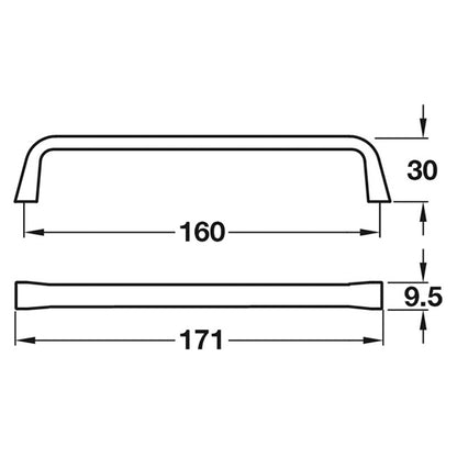ESTE PULL HANDLE 160HC ZA/BCO