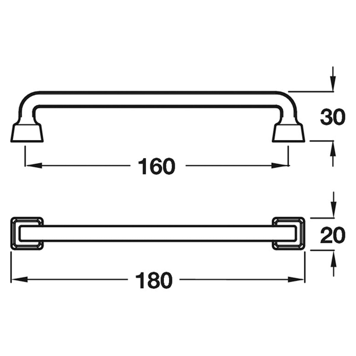 BRERA D PULL HANDLE 160HC ZA/SNP