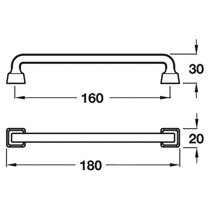 BRERA D PULL HANDLE 160HC ZA/PEW
