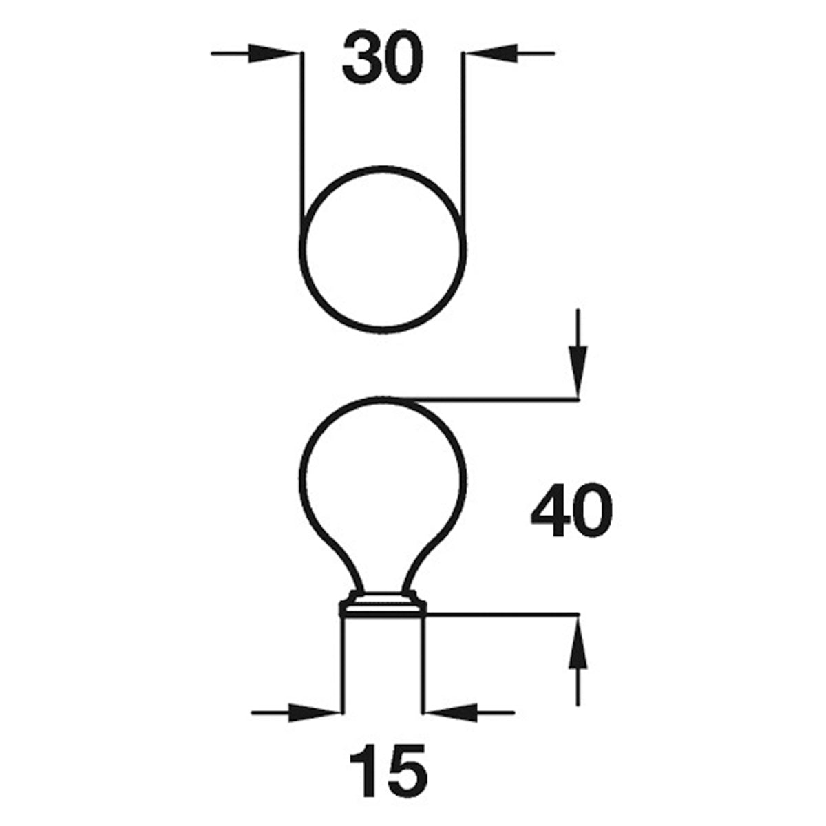 ODESSA KNOB D30x40 ZA/PCP