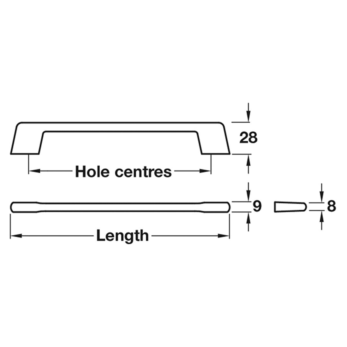 RHEA PULL HANDLE 128HC ZA/GPH