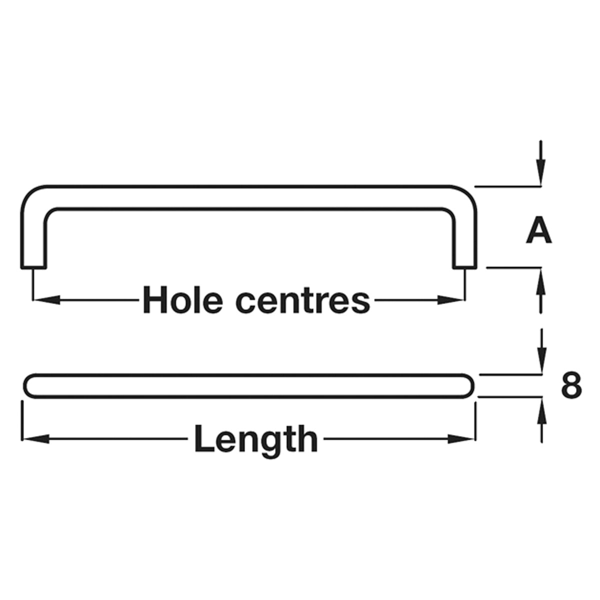 D HANDLE 128HC 136xD8x28 ST/PCP