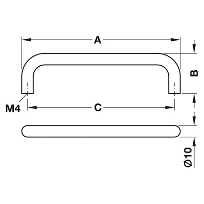 D HANDLE 128HC 138x28x10 ST/MCP