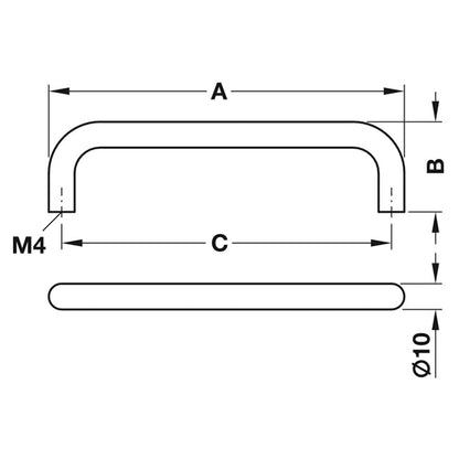 D HANDLE 128HC 138x28x10 ST/PCP