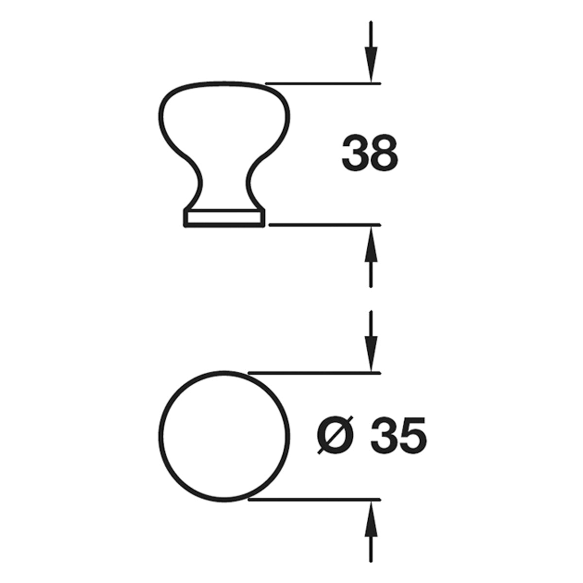 KNOB D35+SCR D21x38xD35 CI/PEW