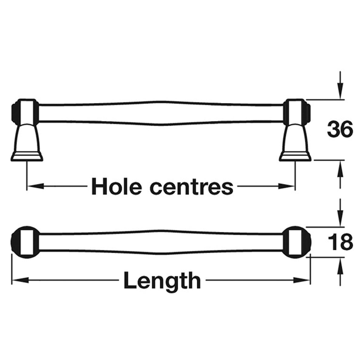 HERITAGE BAR HANDLE 256HC CI/NAT