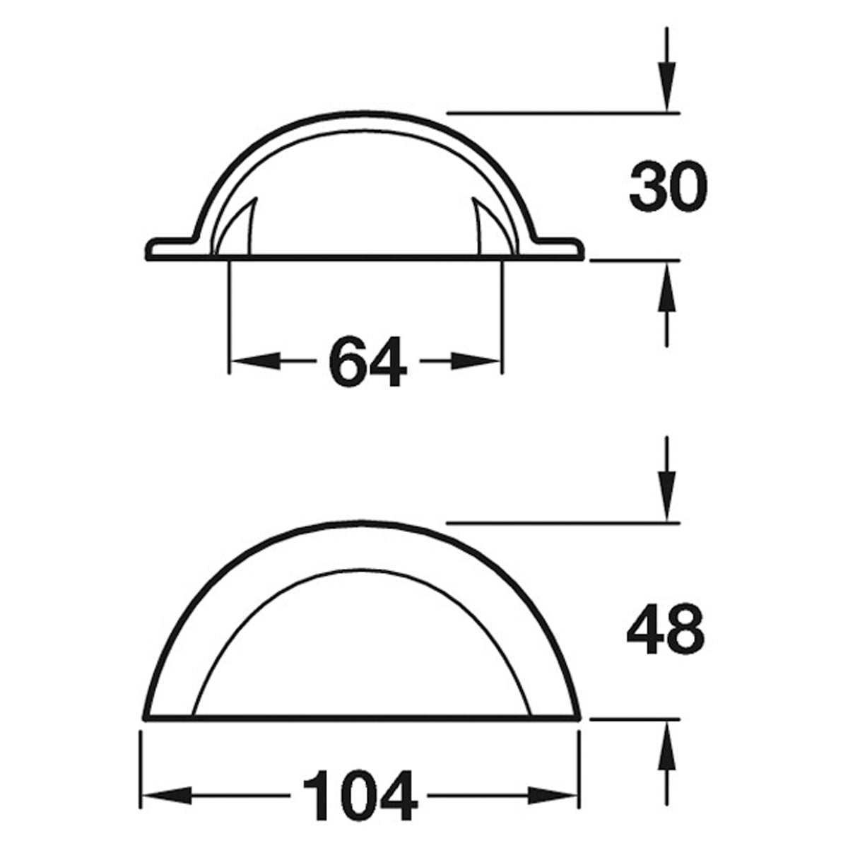 SMOOTH CUP PULL HANDLE 64HC CI/NAT