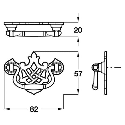 CAXTON DROP BAR HANDLE+BP ZA/BZBR