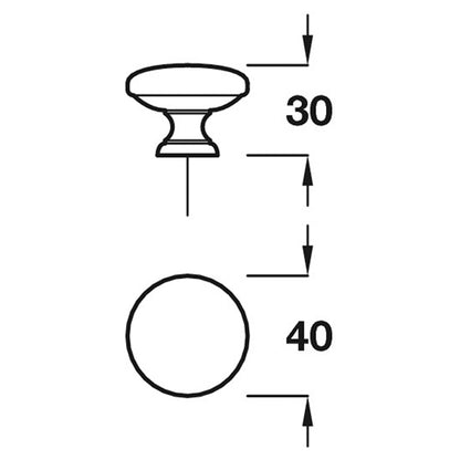 CARTON KNOB D40x30 BRS/ABR