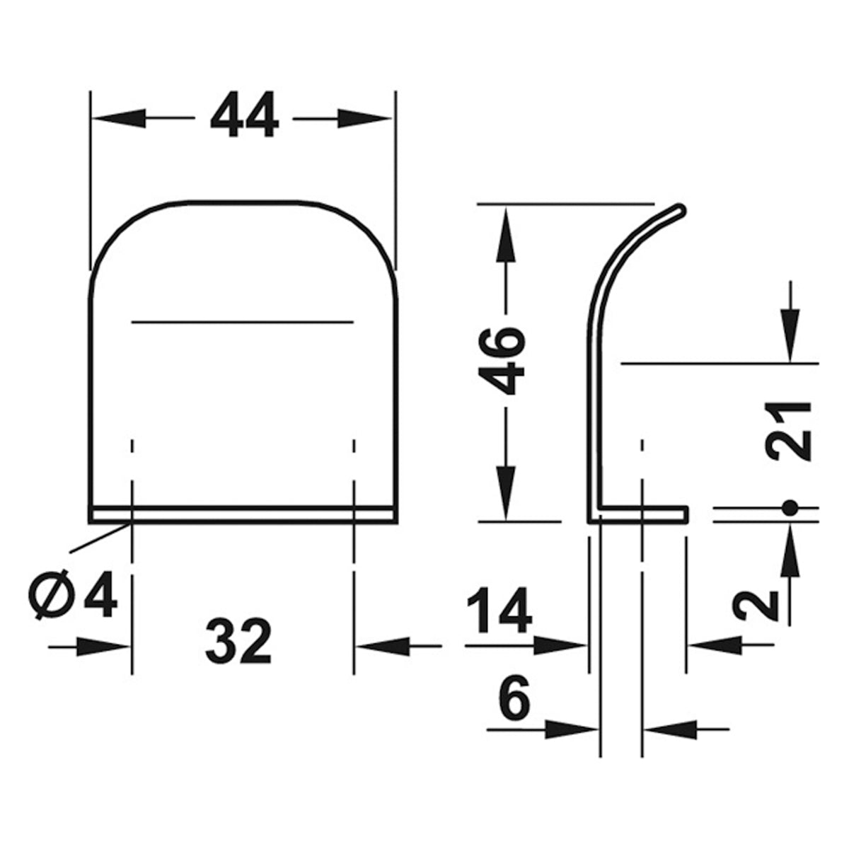 ELLA PULL HANDLE 32HC 44x14x46 ALU