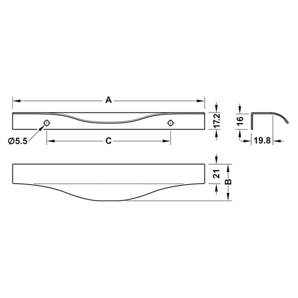 NOMA PROFILE HANDLE 256HC ALU/ABZ