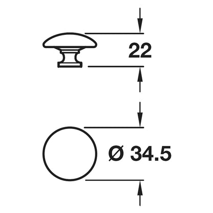 AMELIA KNOB D34.5x22xD15 ZA/SSE