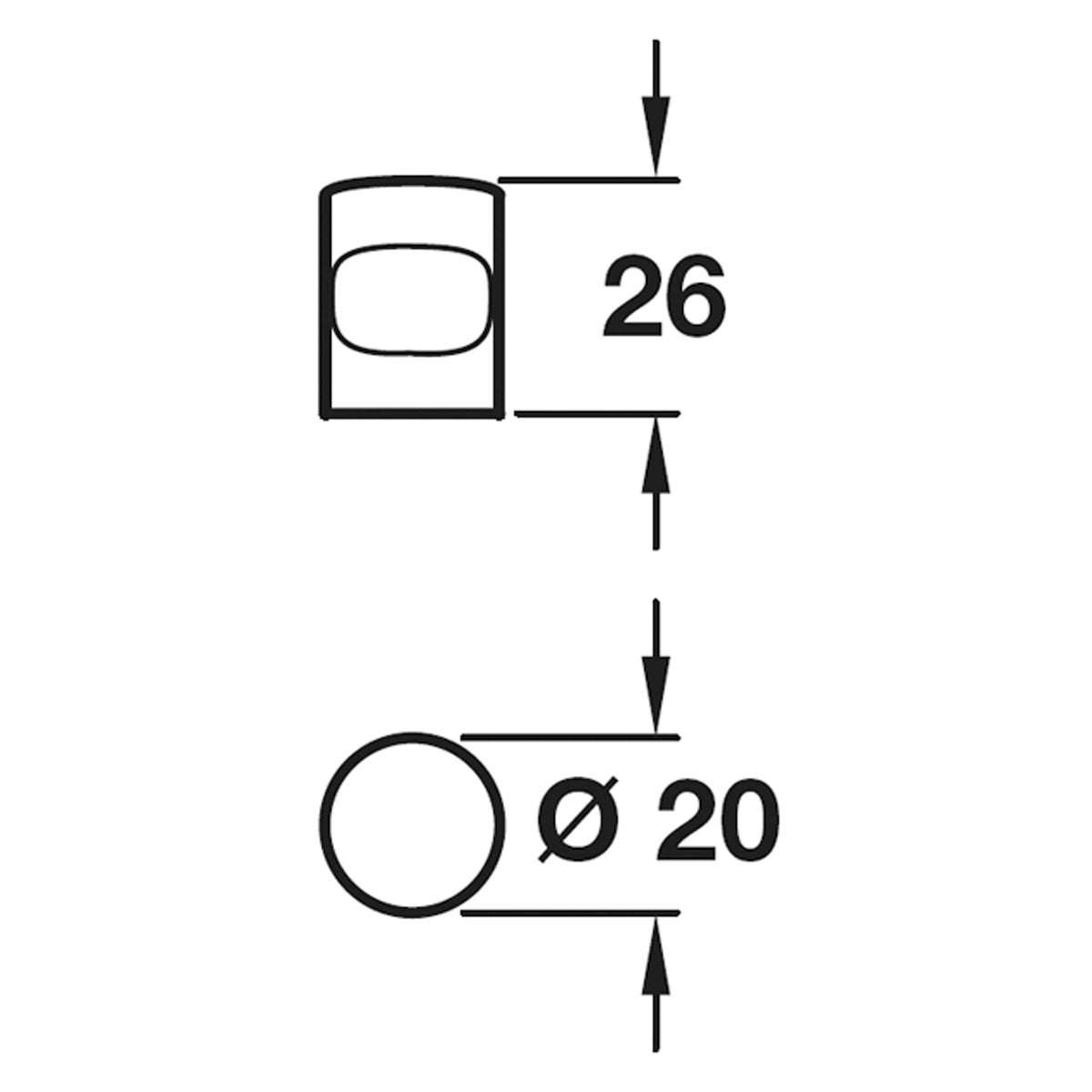 ORSON KNOB D20x26 ALU/ANO