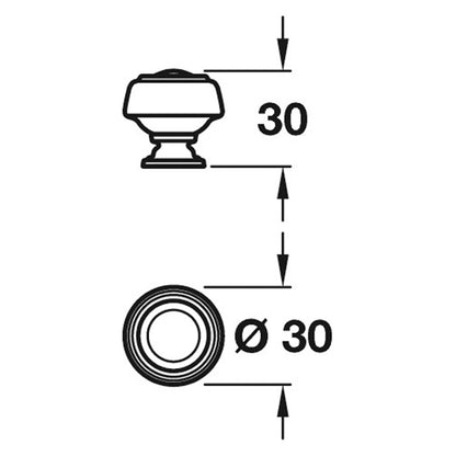 KANE KNOB D30x30 ZA/ORBZ