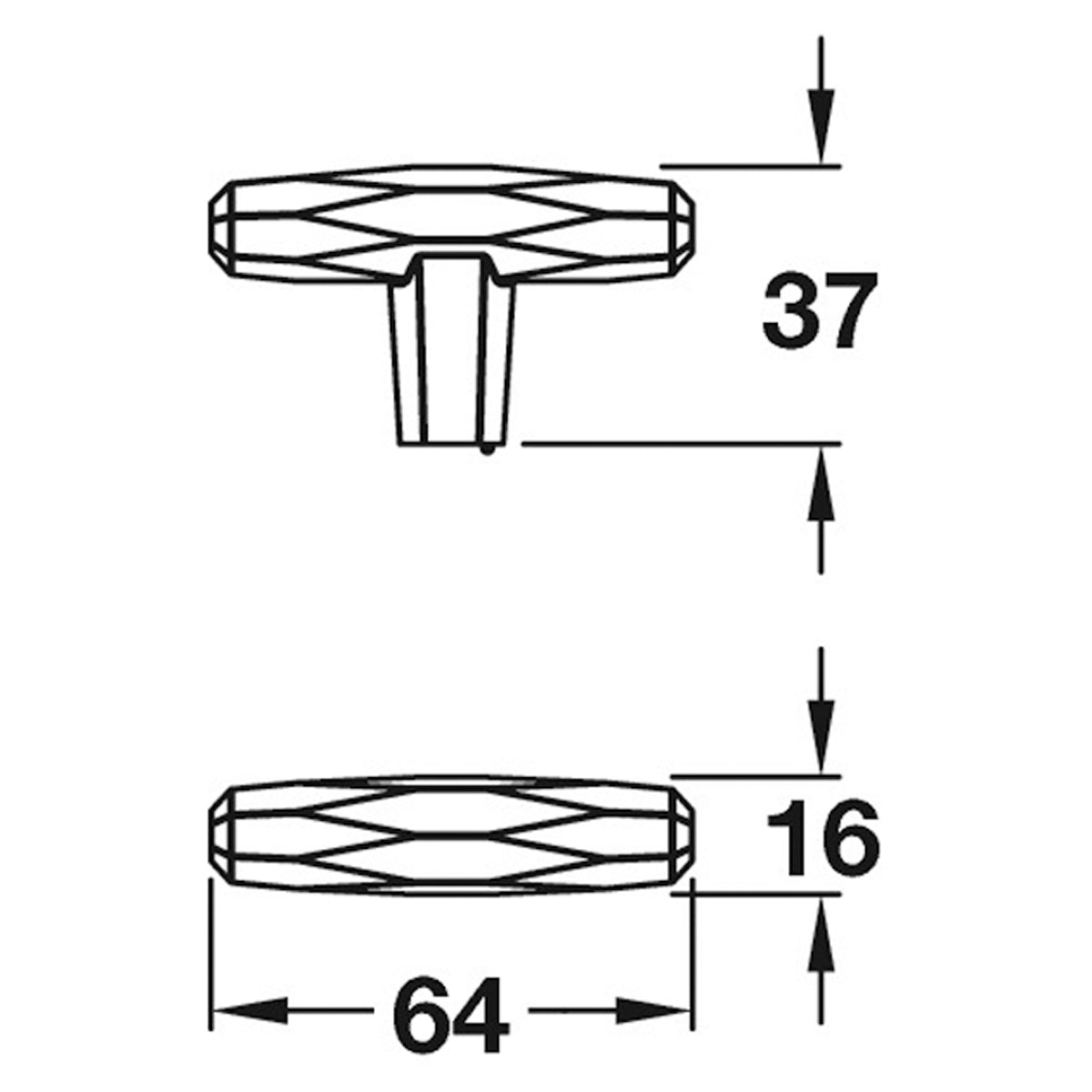 ST.VINCENT T KNOB 64x37x16 ZA/GCH