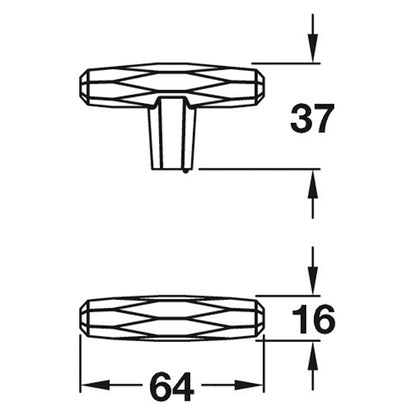 ST.VINCENT T KNOB 64x37x16 ZA/GCH