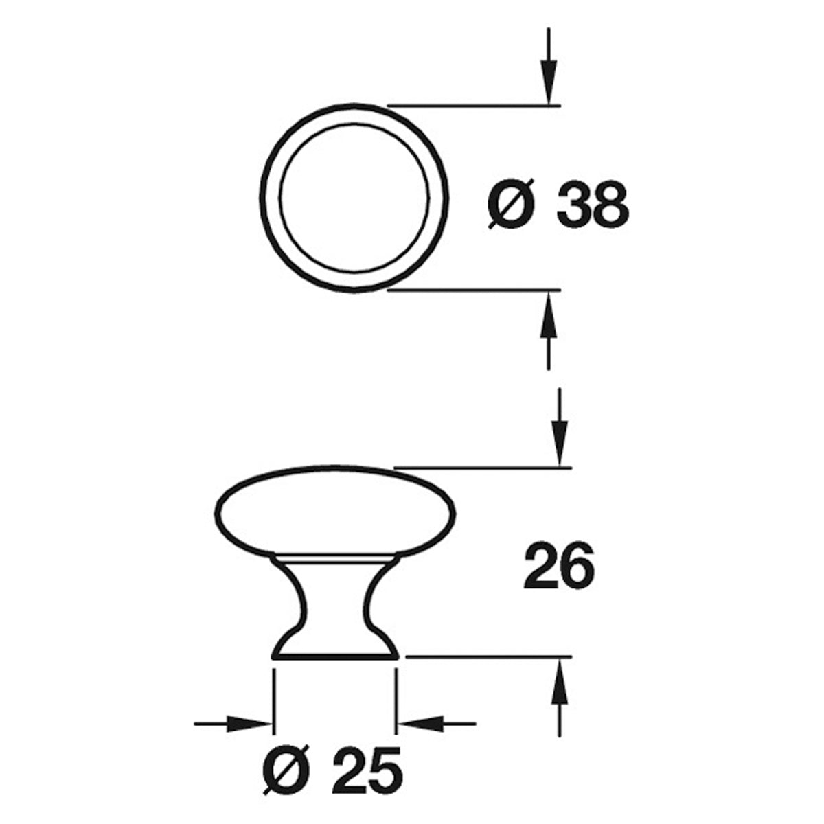 HENRIETTA KNOB D38x26xD25 ZA/PCP