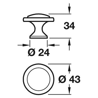 CONSTANCE KNOB D43x34 ZA/PCP