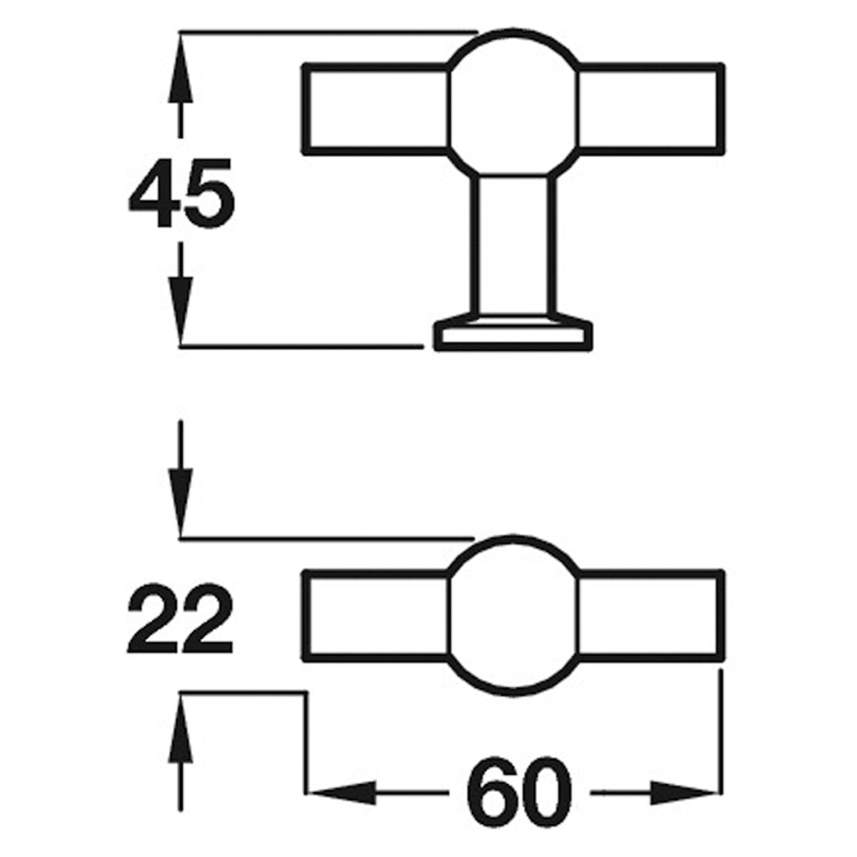 GEMINI PULL HANDLE 60x22x45 ZA/BNI
