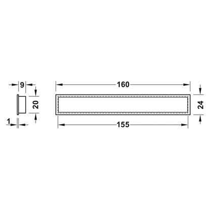 CUBIC INSET HANDLE 160x24x9 ZA/MWH
