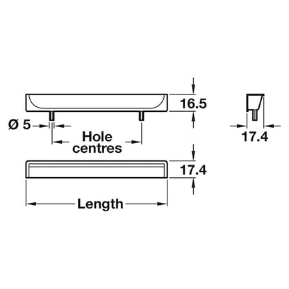 HIDE INSET HANDLE 128HC ZA/MBK