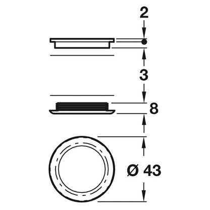 INSET HANDLE D43x8 BRS/PNP