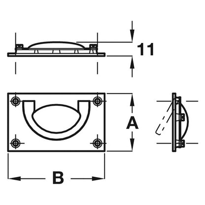MILITARY INSET HANDLE 100x54 BR/PNI
