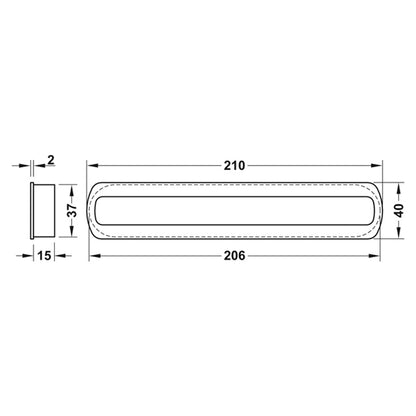 HALKIN INSET HANDLE 210x40 OAK/UNF