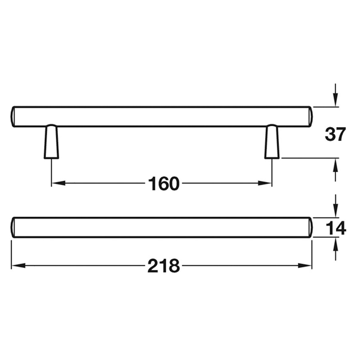TILAA BAR HANDLE 160HC D14 OAK/COP