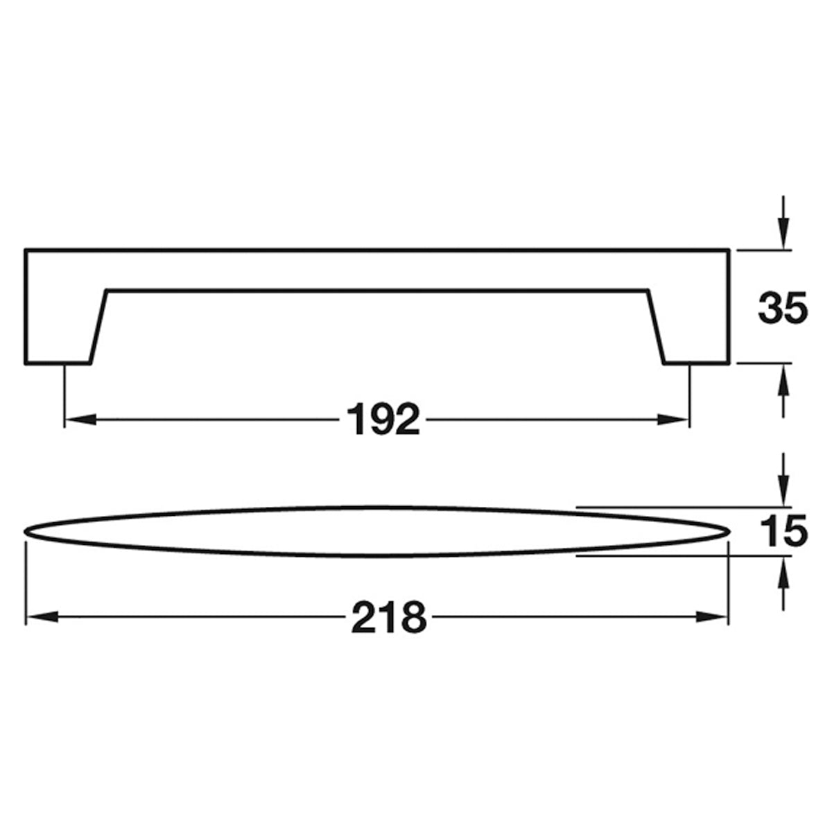OVAL PULL HANDLE 192HC WAL