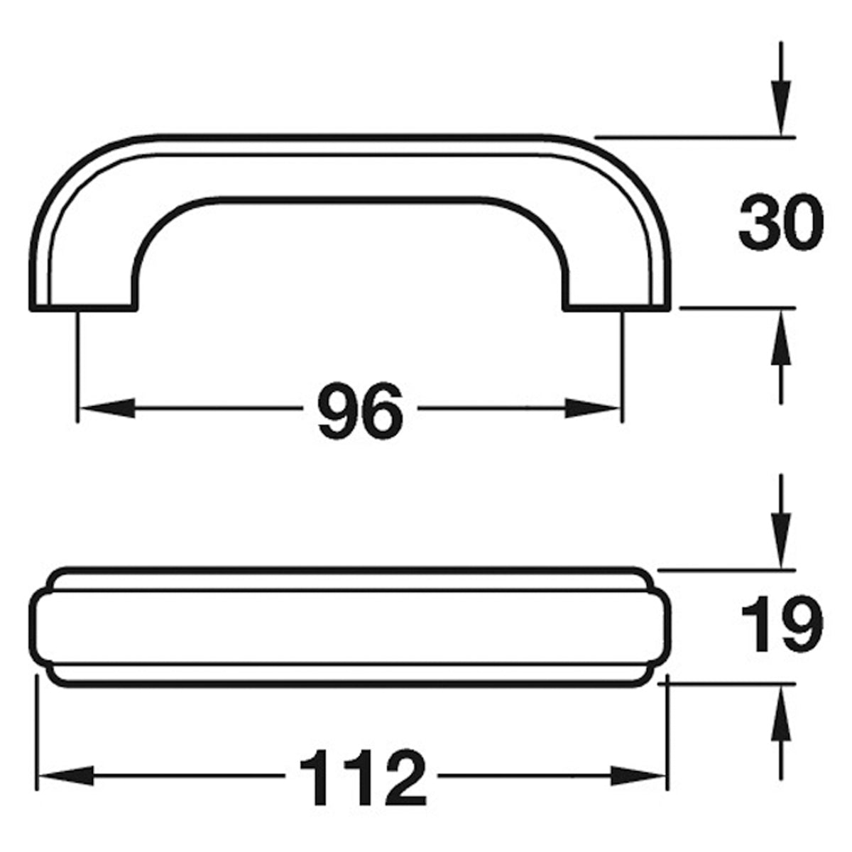 D HANDLE 96HC 19x30x112 OAK/UNF