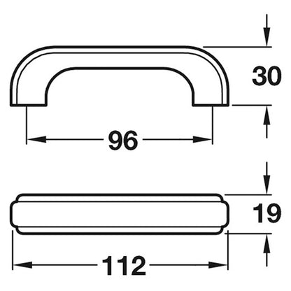 D HANDLE 96HC 19x30x112 OAK/UNF