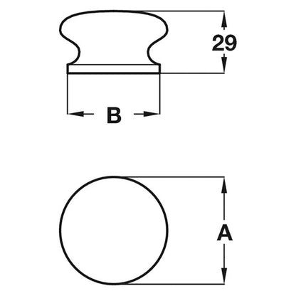KNOB D55x29xD48 OAK/UNF