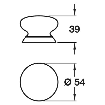 KNOB D54x39xD48 OAK/UNF