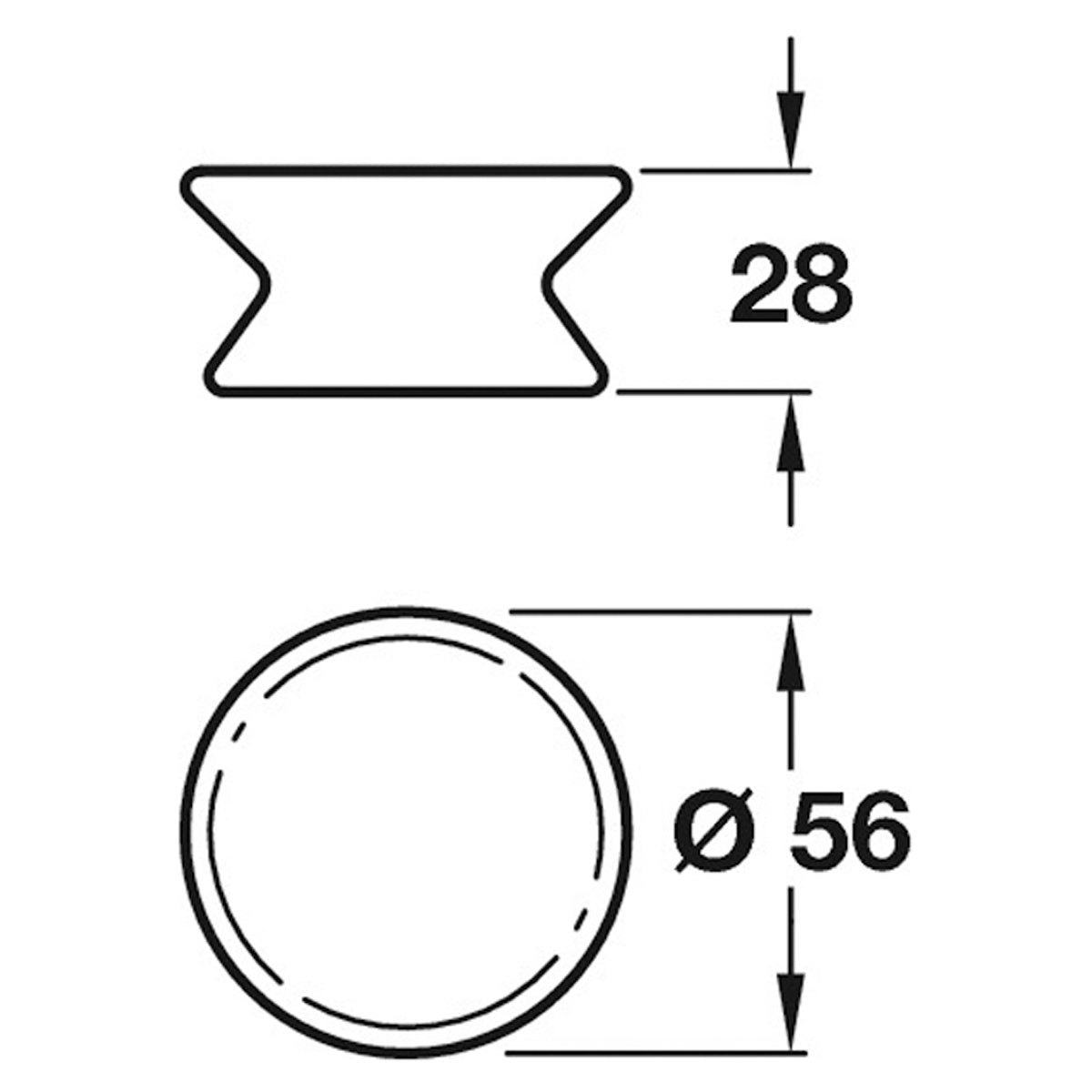 YOYO KNOB D56x28 OAK/SMO