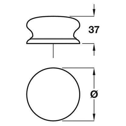 KNOB D50x37 OAK/UNF
