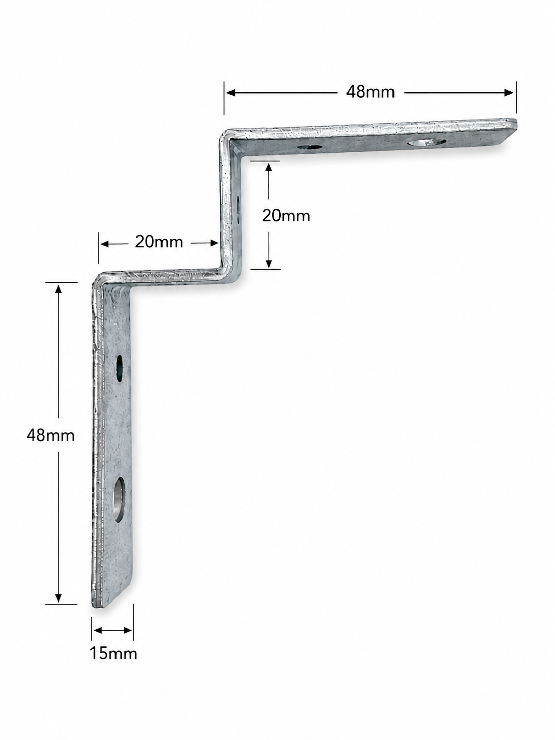 CORNER BRACE 75mm BOUBLE CRANKEDST/BZP