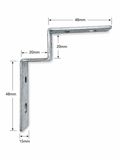 CORNER BRACE 75mm BOUBLE CRANKEDST/BZP