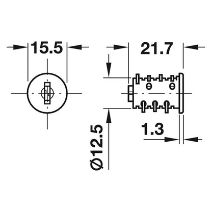 SY3K CYLINDER CORE D15.5x22 SH22