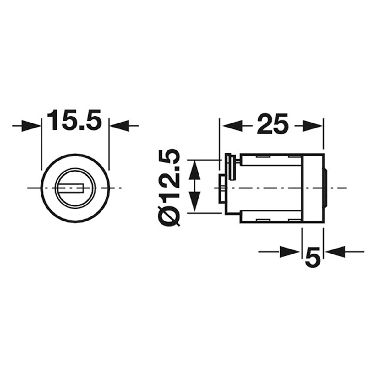 SY3K CYLINDER CORE 001A D15.5 PIN