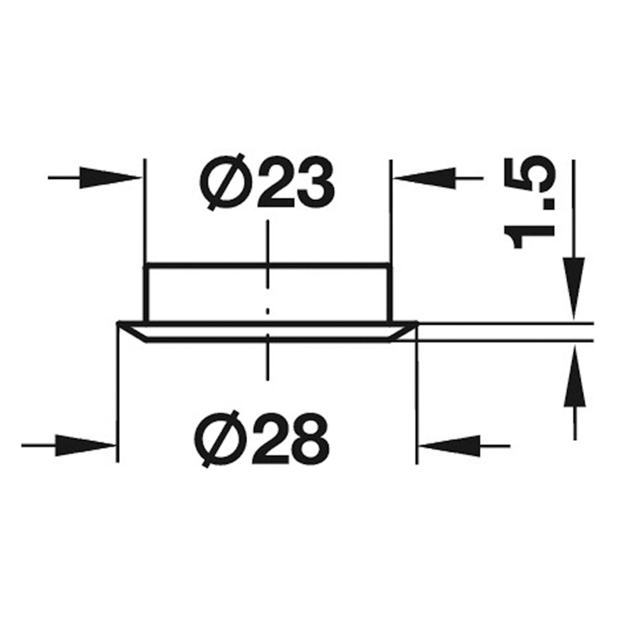 CYLINDER ROSETTE D28x1.5 ST/MNP