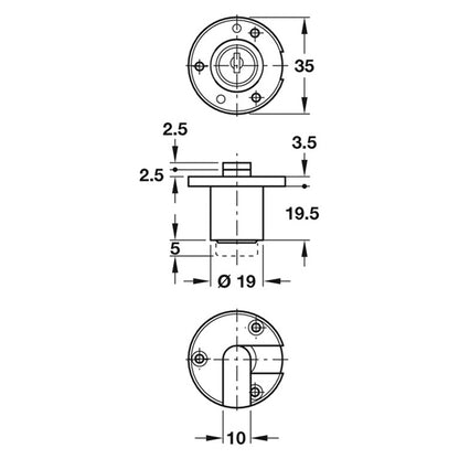 RONDELL CYL LOCK D19 RND ZA/MNP