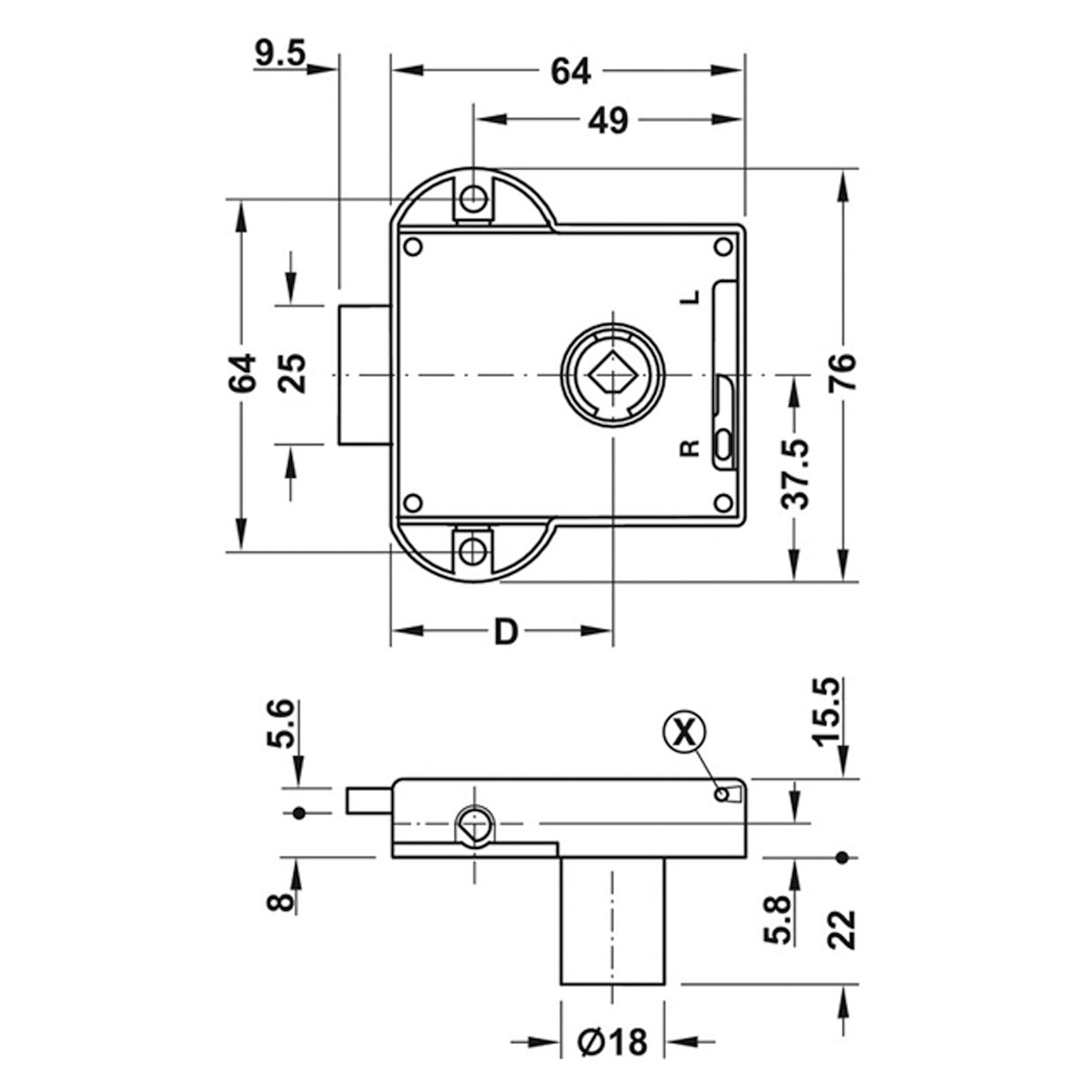 SY3K STANDARD-NOVA LOCK BS40 D8 NP