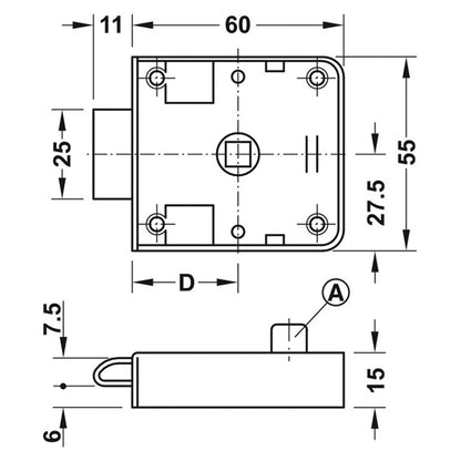 SPRUNG RIM LOCK 30 LATCH ST/NP